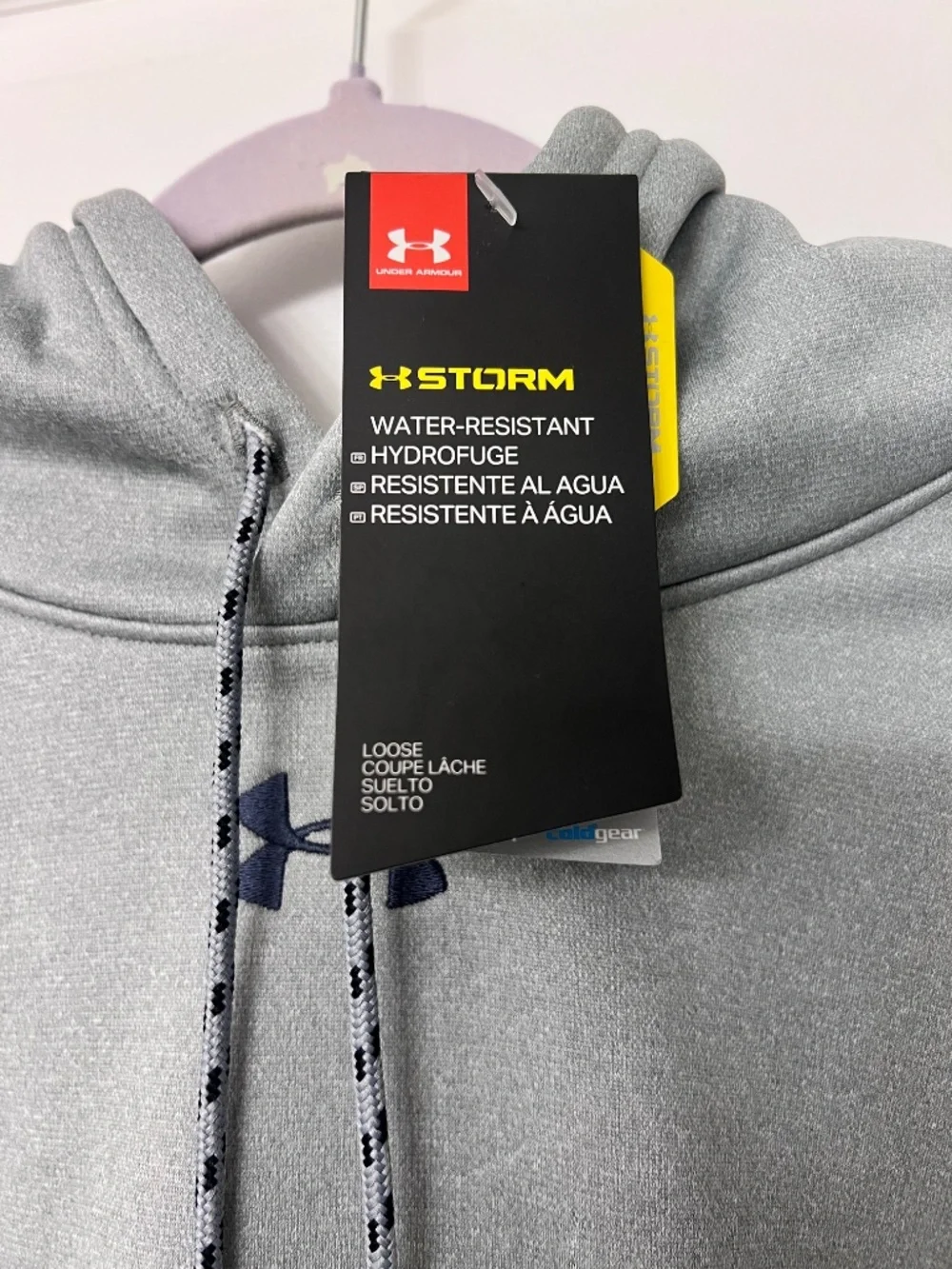 Under Armour Storm ColdGear Water-Resistant Hoodie Men’s Medium Gray NWT - Picture 3 of 5